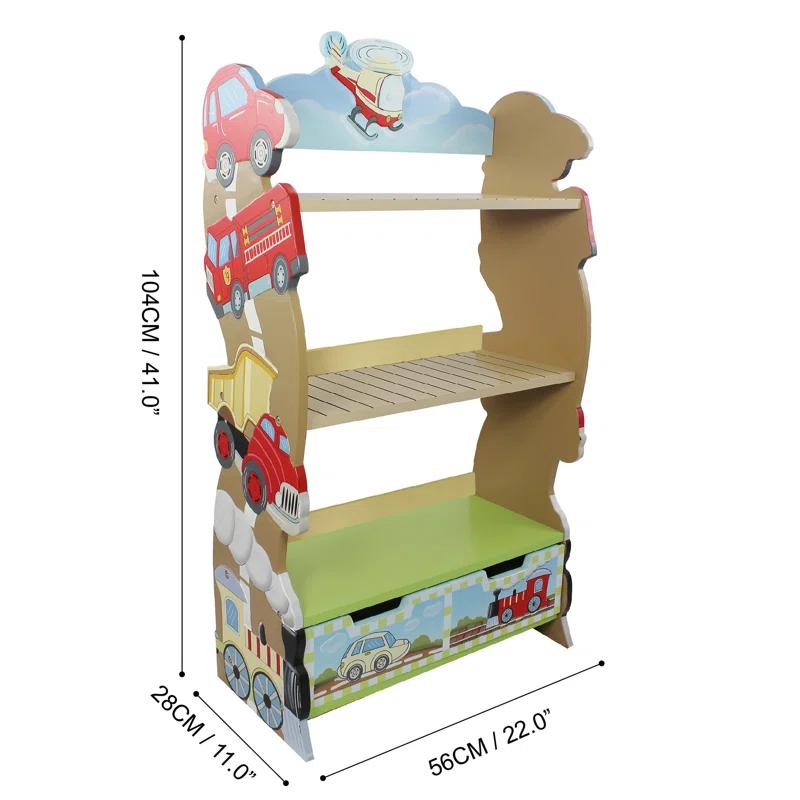 Teamson Kids Teamson Kids Transportation 3-Tier Bookshelf & Storage Drawer