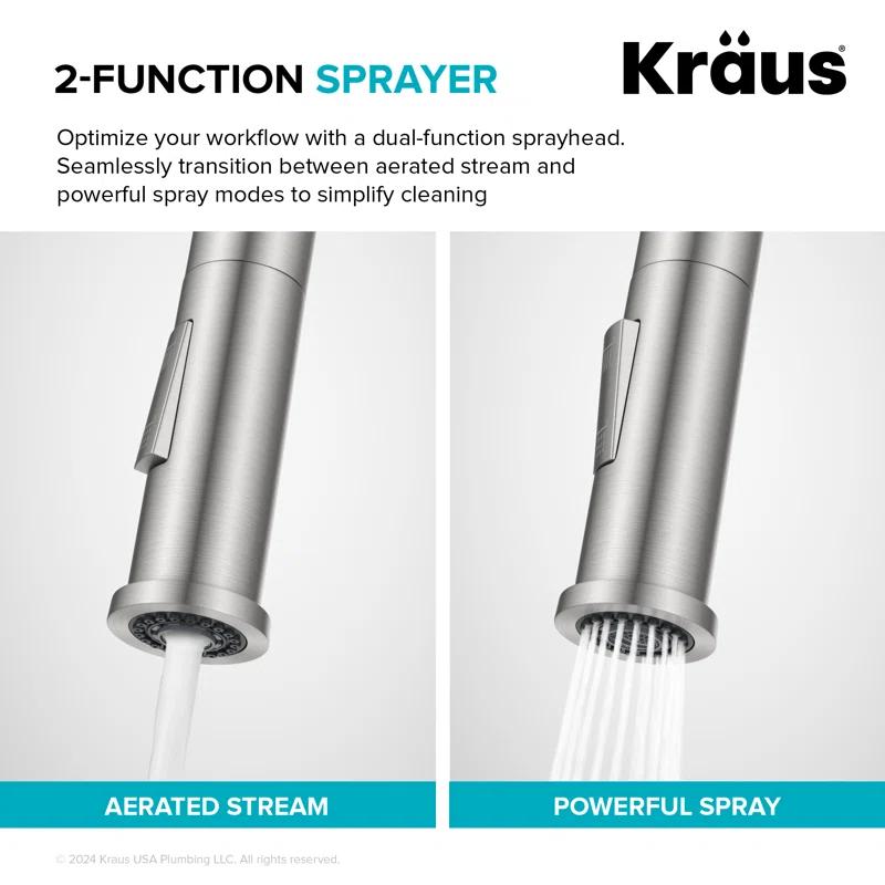 Kraus Torak 2-Function Single Handle Pull Down Kitchen Faucet