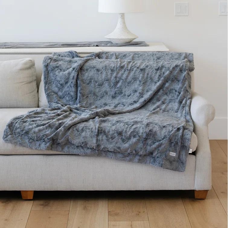 Graced Soft Luxuries Double Sided Faux Fur Throw Blanket, Multiple Colors