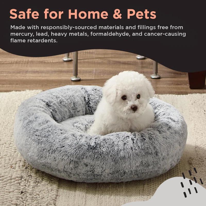 Best Friends By Sheri Best Friends by Sheri SnuggleSoft Faux Fur Memory Foam Calming Donut Bed