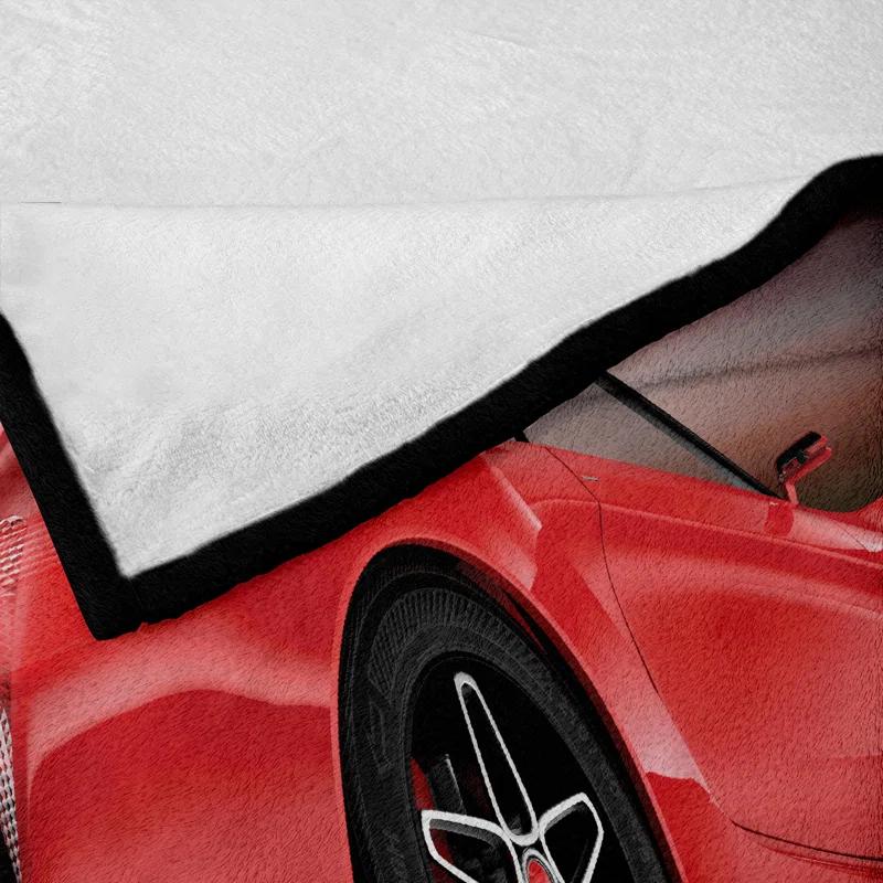 Ambesonne Ambesonne Car Fleece Throw Blanket Futuristic Red Sports Red Black