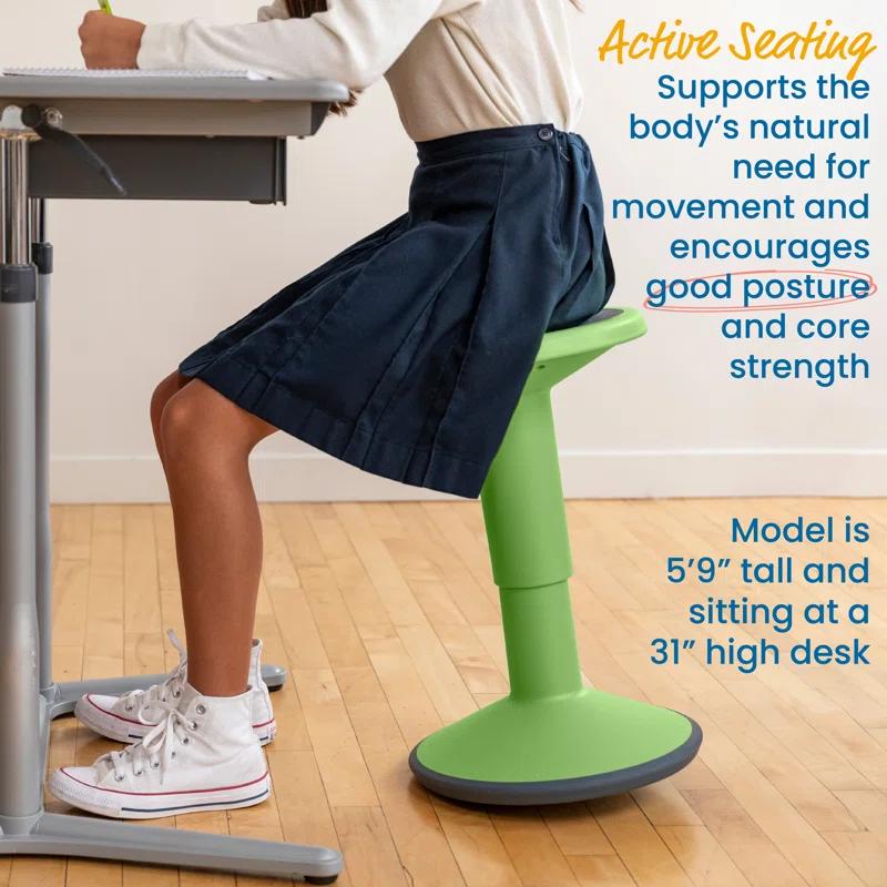 ECR4Kids SitWell Wobble Stool, Adjustable Height, Active Seating