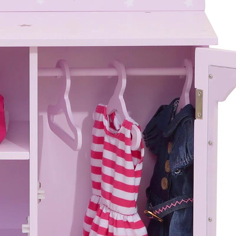 Olivia's Little World Olivia's Little World Twinkle Stars Princess Doll Closet with 3 Hangers