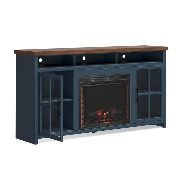 Audiohome Nantucket 74 Inch Fireplace TV Stand Console For Tvs Up To 85 Inches