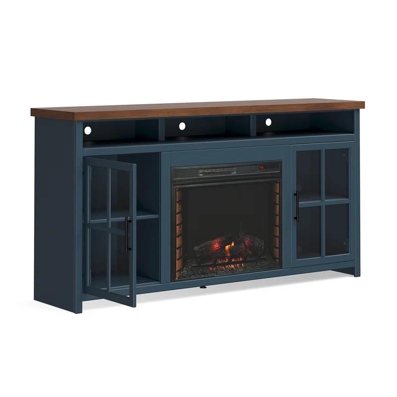 Audiohome Nantucket 74 Inch Fireplace TV Stand Console For Tvs Up To 85 Inches