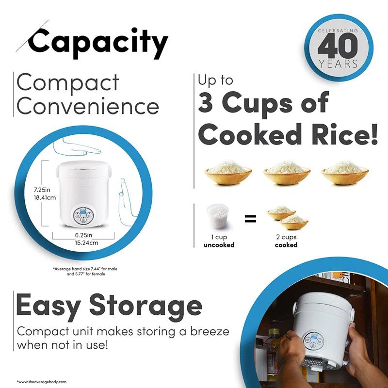 Aroma Aroma 3-Cup Digital Cool Touch Rice Cooker