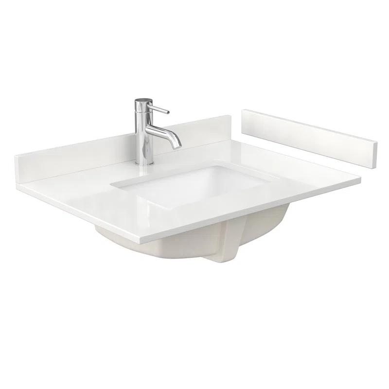 Wyndham Collection Beckett 30" Freestanding Single Bathroom Vanity with Quartz Top