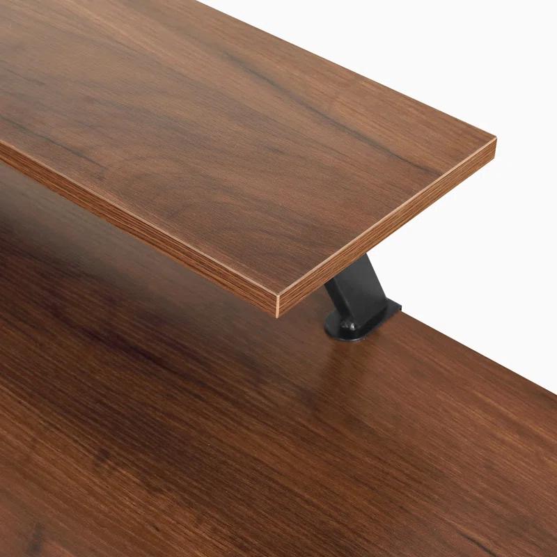 Inbox Zero Techni Mobili L-Shape Industrial Desk With Storage Shelves | Wayfair
