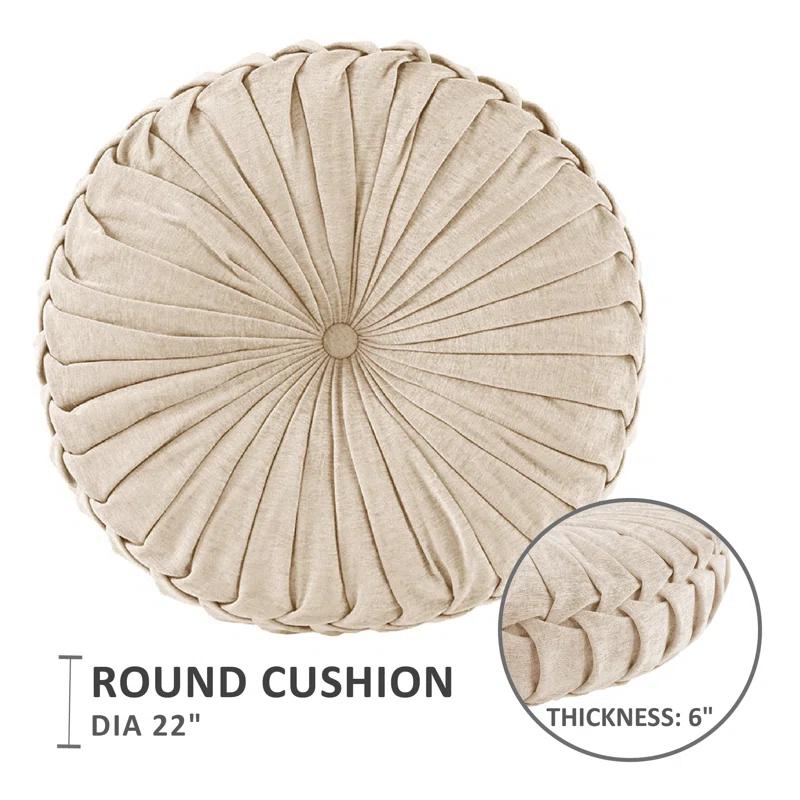 Intelligent Design Loretta Poly Chenille Round Floor Pillow Cushion
