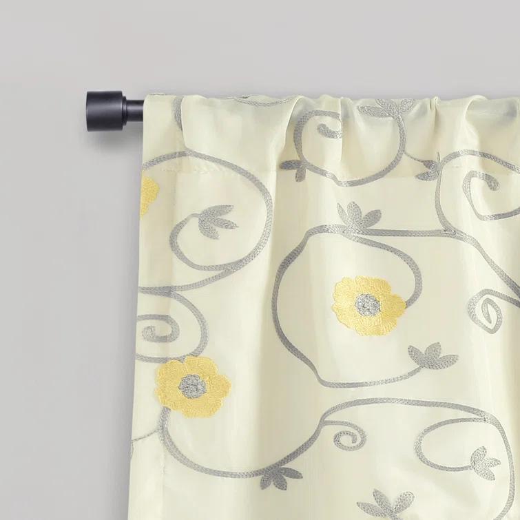 Lush Decor Floral Scalloped 42'' W Window Valance