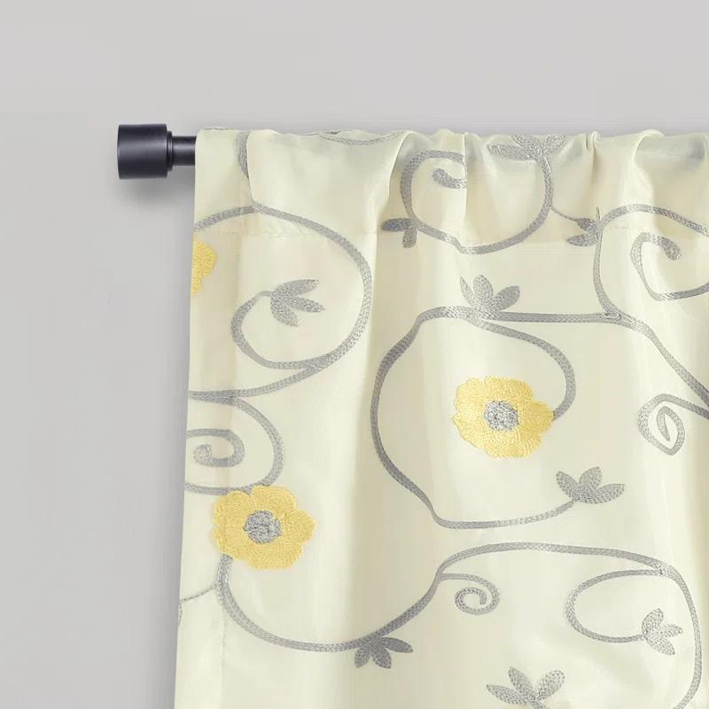 Lush Decor Floral Scalloped 42'' W Window Valance