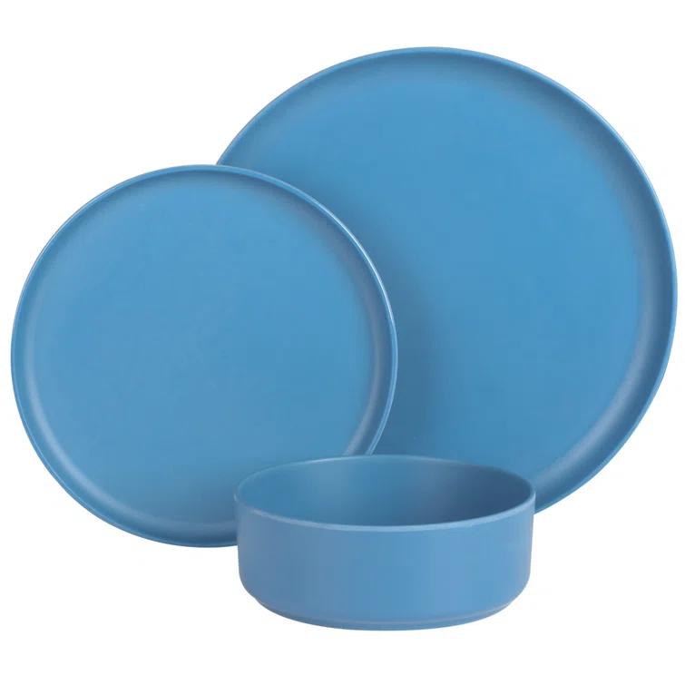 Gibson Home Canyon Crest 12-Piece Stackable Matte Melamine Dinnerware Set