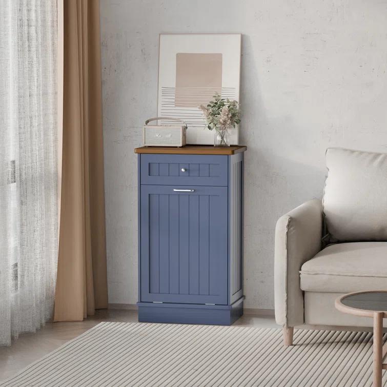 Aeloxis Havant Tilt Out Trash Cabinet 10 Gallon Wooden Free Standing (Not include trash can)