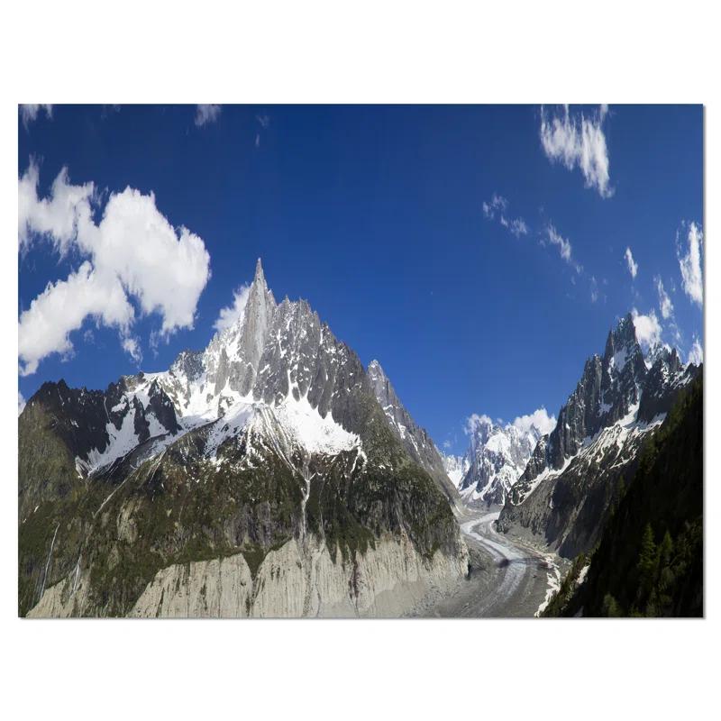 Glacier Near by Chamonix Panorama Photographic Print on Wrapped Canvas