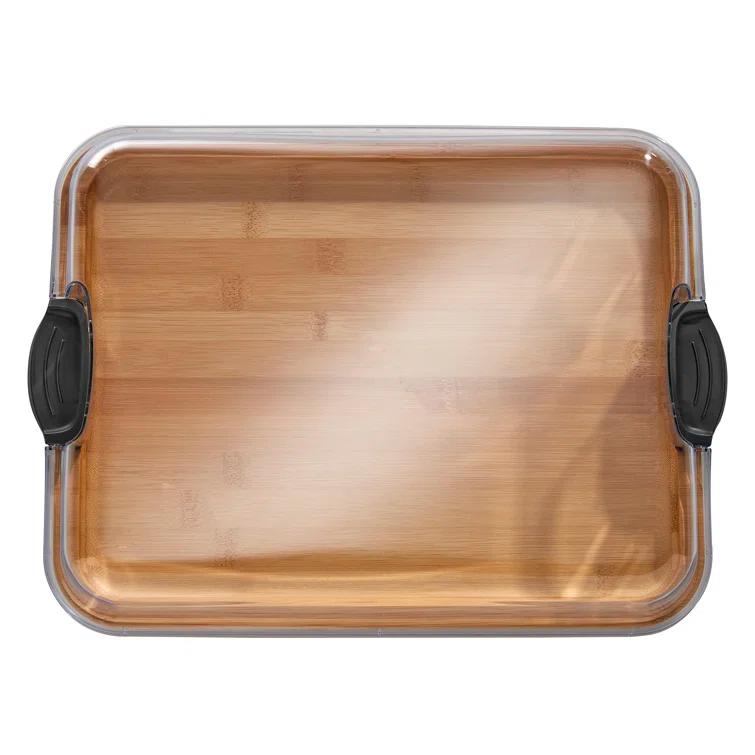 Farberware Farberware Build-A-Board 11 x 14 in. Bamboo Charcuterie Board With Locking Lid
