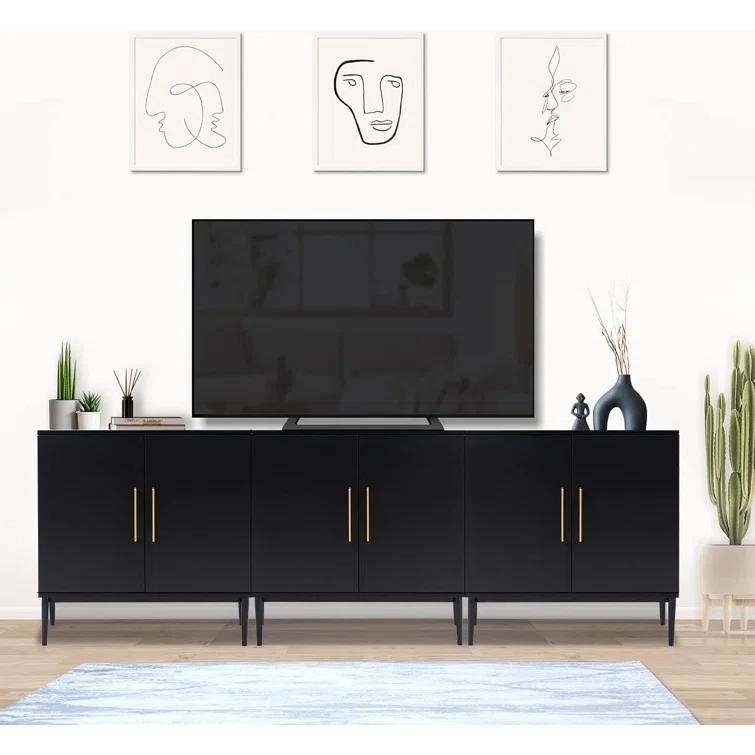 George Oliver Jonquavious Black Accent Cabinet, Freestanding Storage Cabinet, Modern Sideboard & Reviews | Wayfair