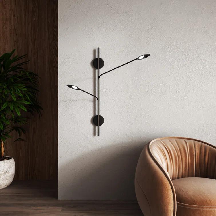 Rotaire 2 Light Aluminum Dimmable LED Swing Arm Sconce