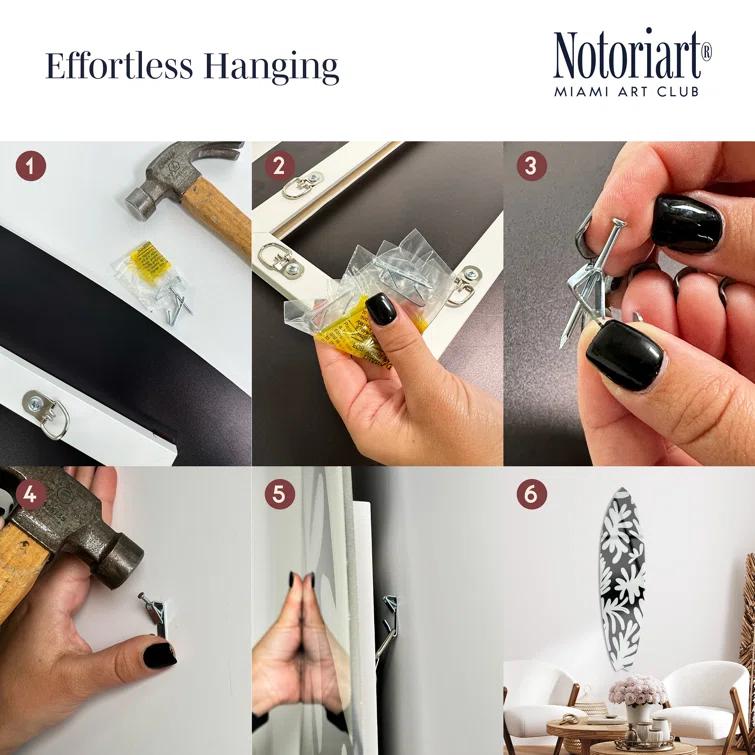 Notori Art Luxury Beach Surfboard Acrylic Coastal Wall Art by Notoriart