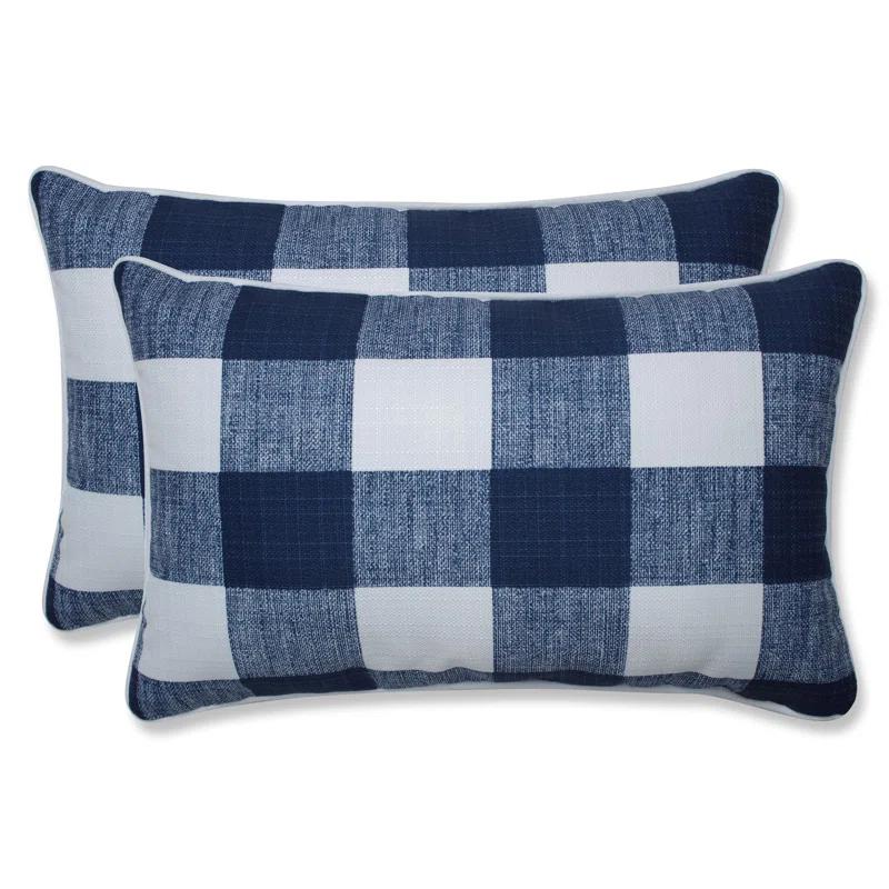 Pillow Perfect Anderson Plaid Indoor/Outdoor Throw Pillow (Set of 2)