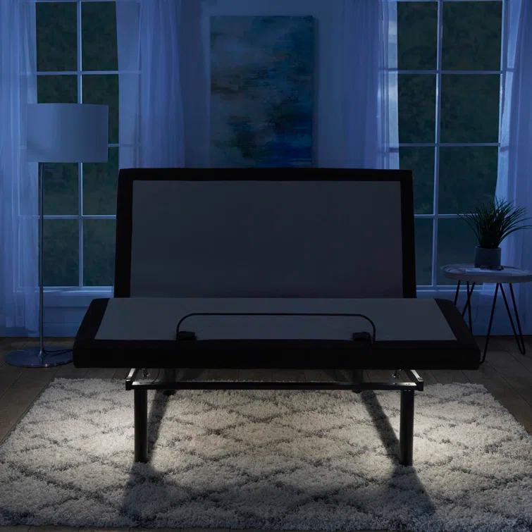 Clara Clark Clara Clark Massaging Zero Gravity, Zero Clearance Adjustable Bed with Wireless Remote, USB Ports & LED Lights