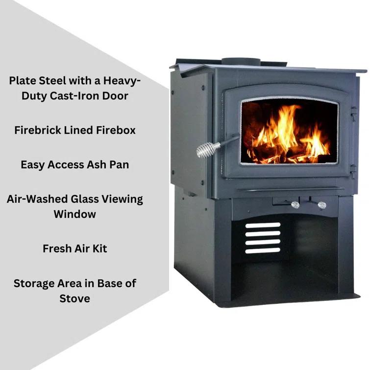 Comfort Glow Comfort Glow Wood Burning Stove, Heats Up To 3,200 Sq Ft, Fits 22" Log