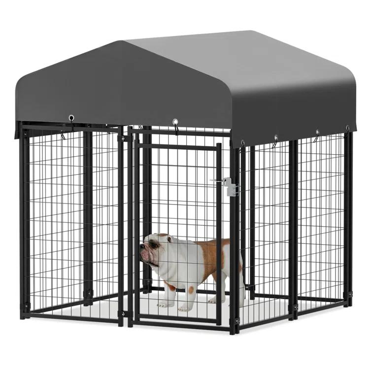 MoNiBloom 4ft x 4.25ft x 4.5ft Outdoor Dog Kennel with UV Protection Waterproof Cover, Dog Playpen Enclosure