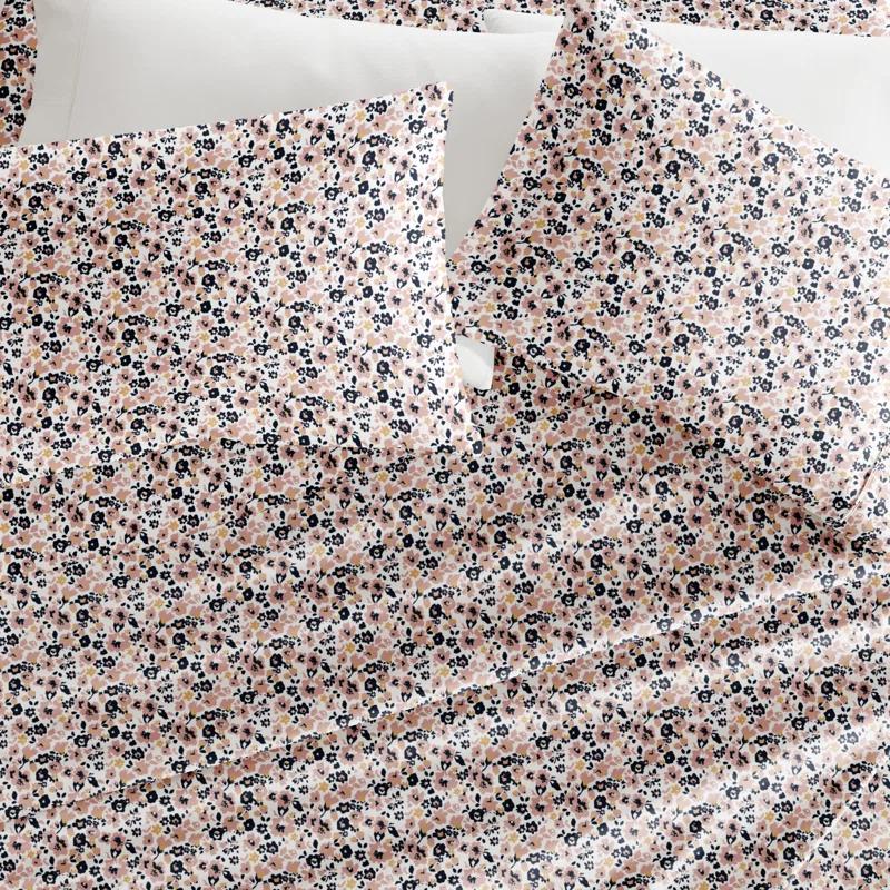 IEnjoy Home 4 Piece Sheet Set Patterned Microfiber Ultra Soft Bedding in Floral Dream