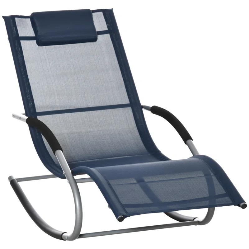 Wrought Studio™ Zero Gravity Rocking Chair Outdoor Chaise Lounge Chair Recliner Rocker