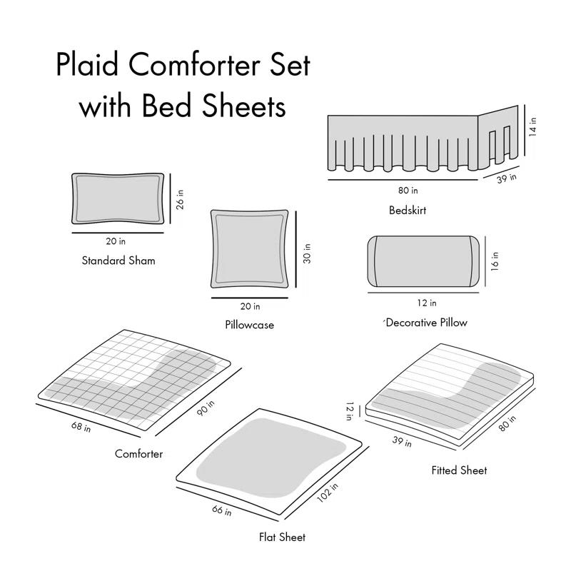 Intelligent Design Robbie Plaid Comforter Set with Bed Sheets