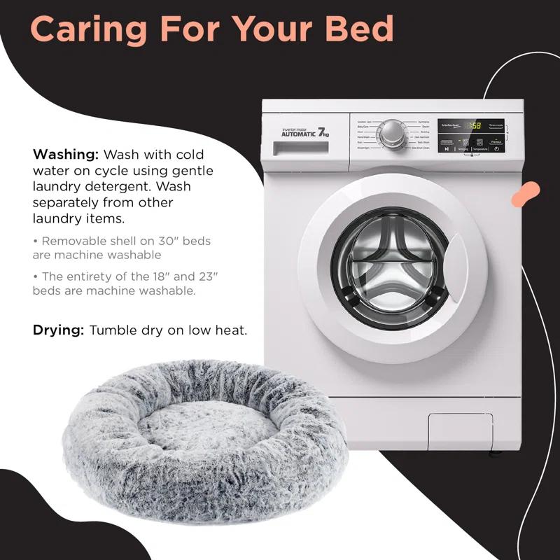 Best Friends By Sheri Best Friends by Sheri SnuggleSoft Faux Fur Memory Foam Calming Donut Bed