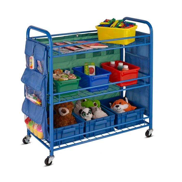 Zoomie Kids Harriotte 3 Compartment Metal Teaching Cart