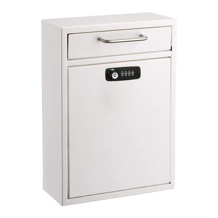 AdirOffice Wall-Mount Secure Drop Box Mailbox with Key and Combination Locking System