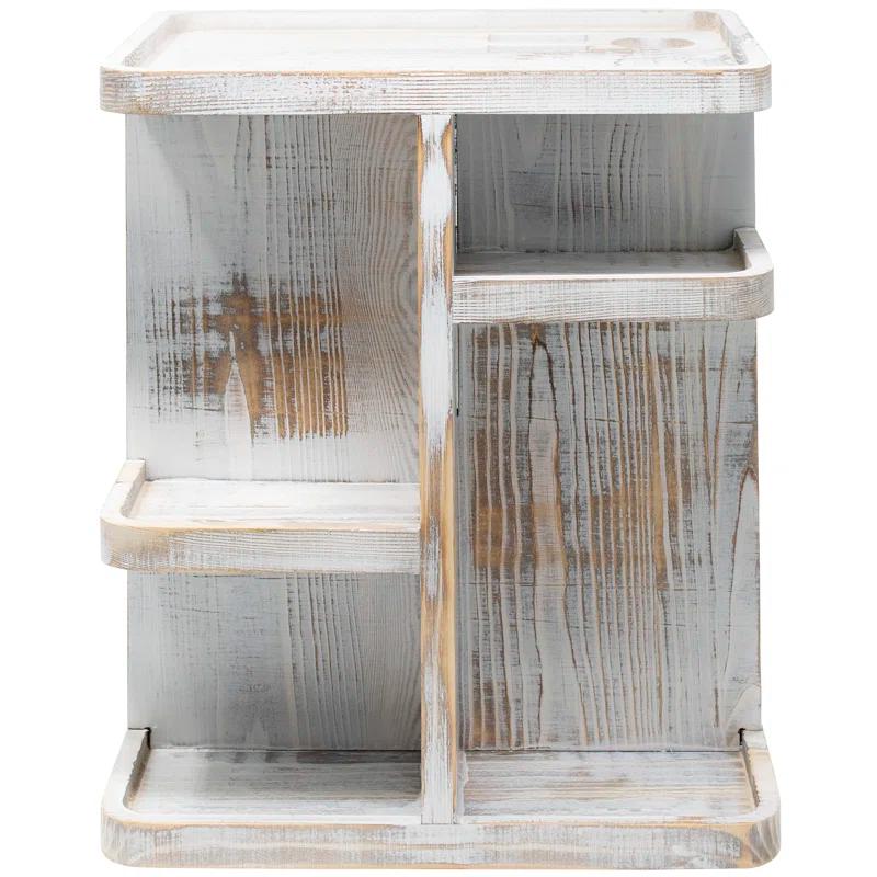 Sorbus 360 degree Rustic Bamboo Rotating Makeup Organizer