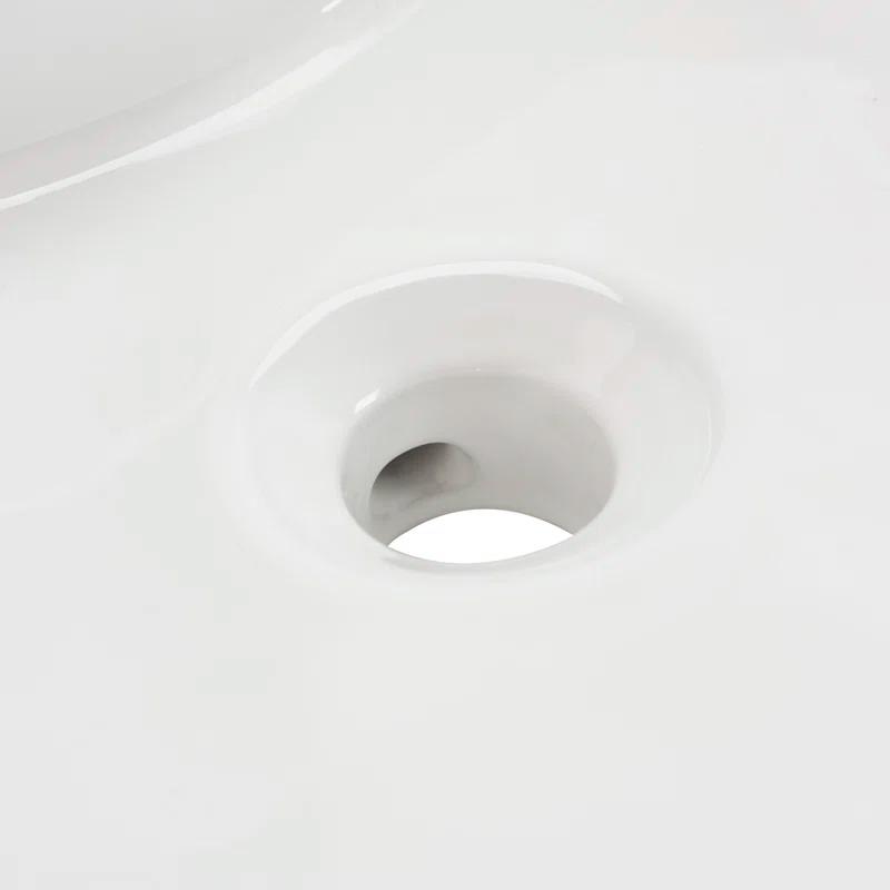 Safavieh Mira 16.92'' White Ceramic Circular Bathroom Sink with Overflow