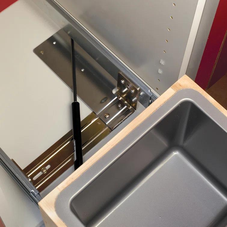 Rev-A-Shelf Rev-A-Shelf Double Pull Out Bottom Mount Trash Can, Gray