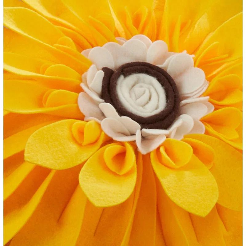 Saro Fleur De Jardin Collection Appliqued Throw Pillow