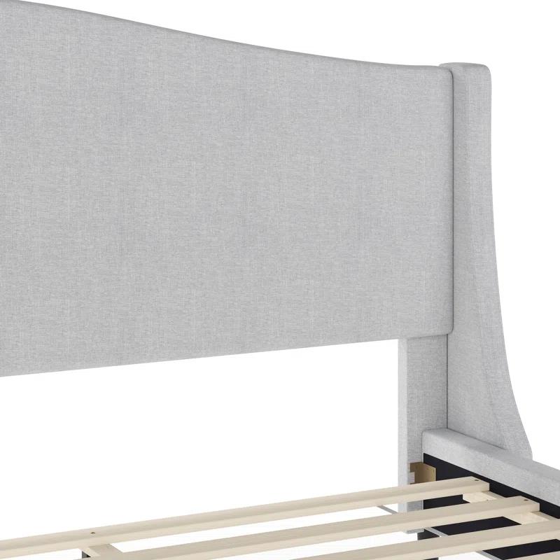 Martha Stewart Martha Stewart Amelia Upholstered Platform Bed With Curved Headboard