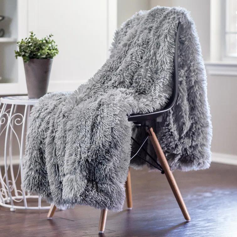 Chanasya Shaggy Shaggy Super Elegent Sherpa Long Fur Throw