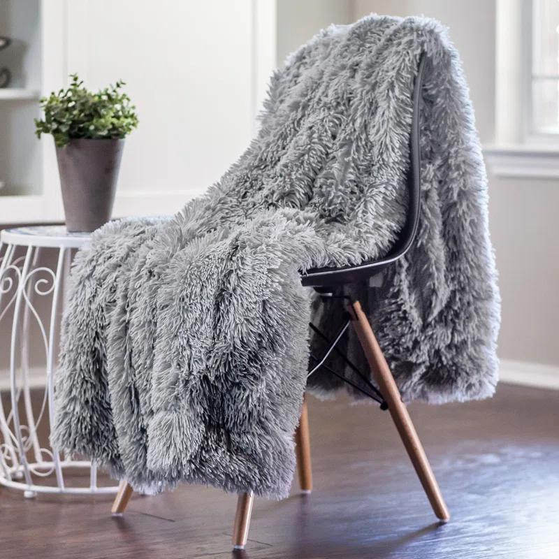 Chanasya Shaggy Shaggy Super Elegent Sherpa Long Fur Throw