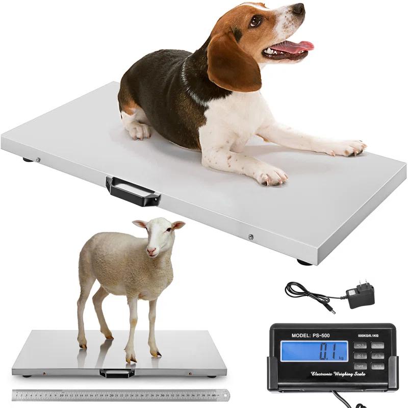 VEVOR 1100Lbs x 0.2Lbs Digital Livestock Scale Large Pet Vet Scale Stainless Steel