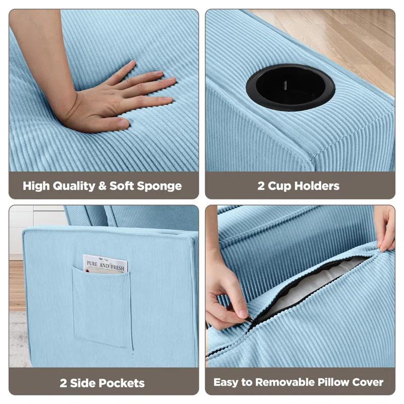 Ebern Designs Meit 49"W Convertible Sleeper Sofa 3-In-1 Reclining Sofa Bed Pull Out Couch Bed