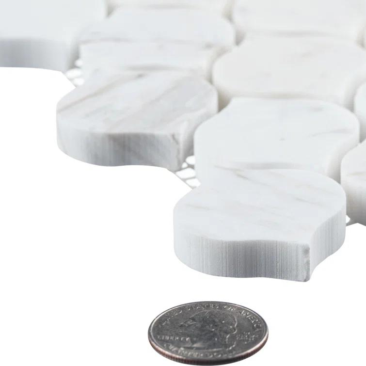 Andova Dayberry 1.5" Marble Arabesque Mosaic Kitchen Backsplash, Bathroom, Shower, Pool, Wall and Floor Tile