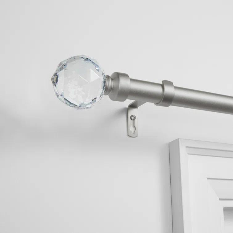 Amalgamated Textiles EXCLUSIVE HOME Crystal Ball 1" Curtain Rod and Finial Set