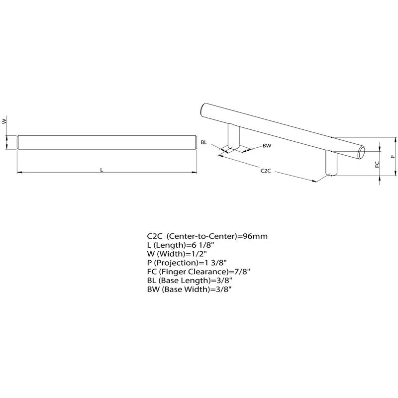 3 3/4" Center to Center Bar Pull