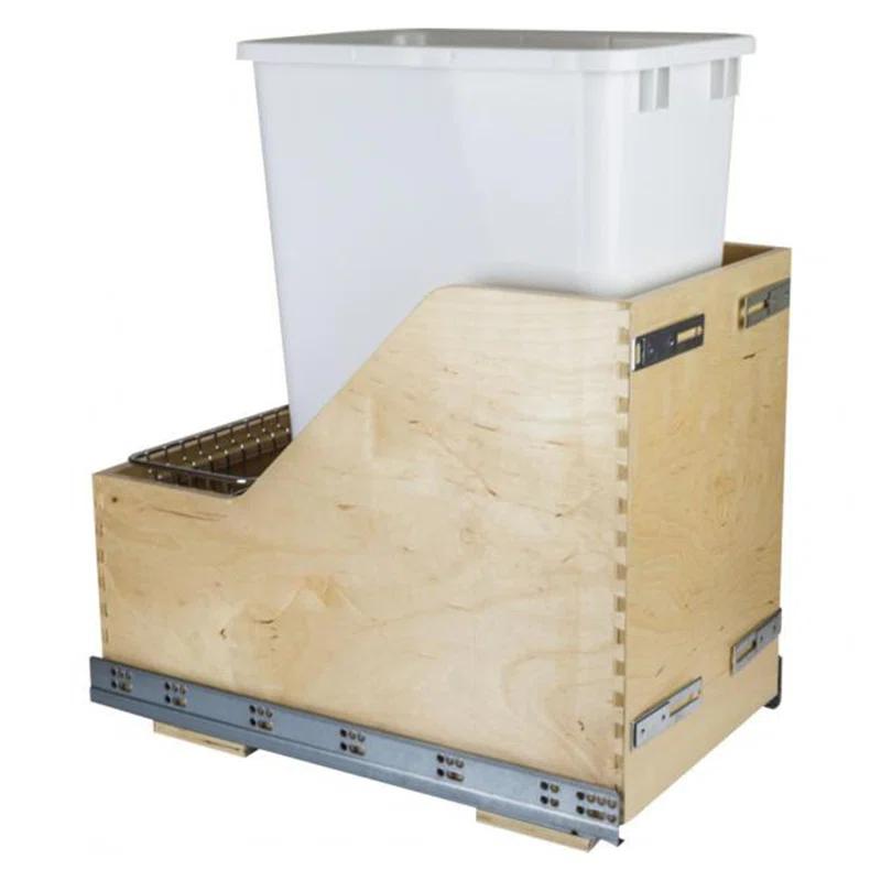 Hardware Resources Solid Wood Open Trash Can - 12.5 Gallons