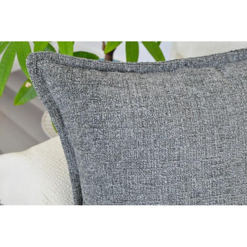 Oveesha Soft Chenille Throw Pillow Covers With Stitched Edge (Set of 2)