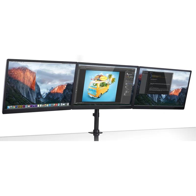 Mount-it Mount-It Full Motion Triple Monitor Mount 3 Screen Desk Stand Fits 13 - 27 in. Computer Monitors