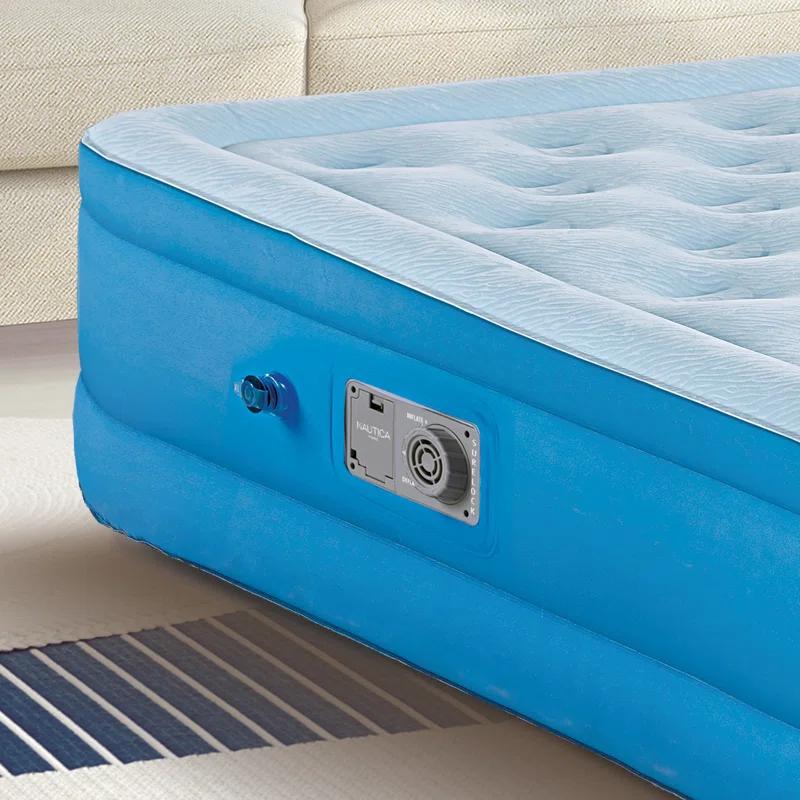 Nautica Nautica SupportAire Inflatable Air Mattress with Anti-Leak Built-in Pump, Puncture Resistant Vinyl