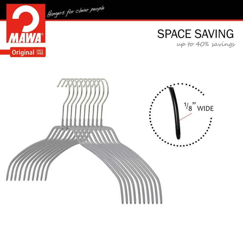 Mawa Metal Non-Slip Standard Hanger for Dress/Shirt/Sweater (Set of 20)