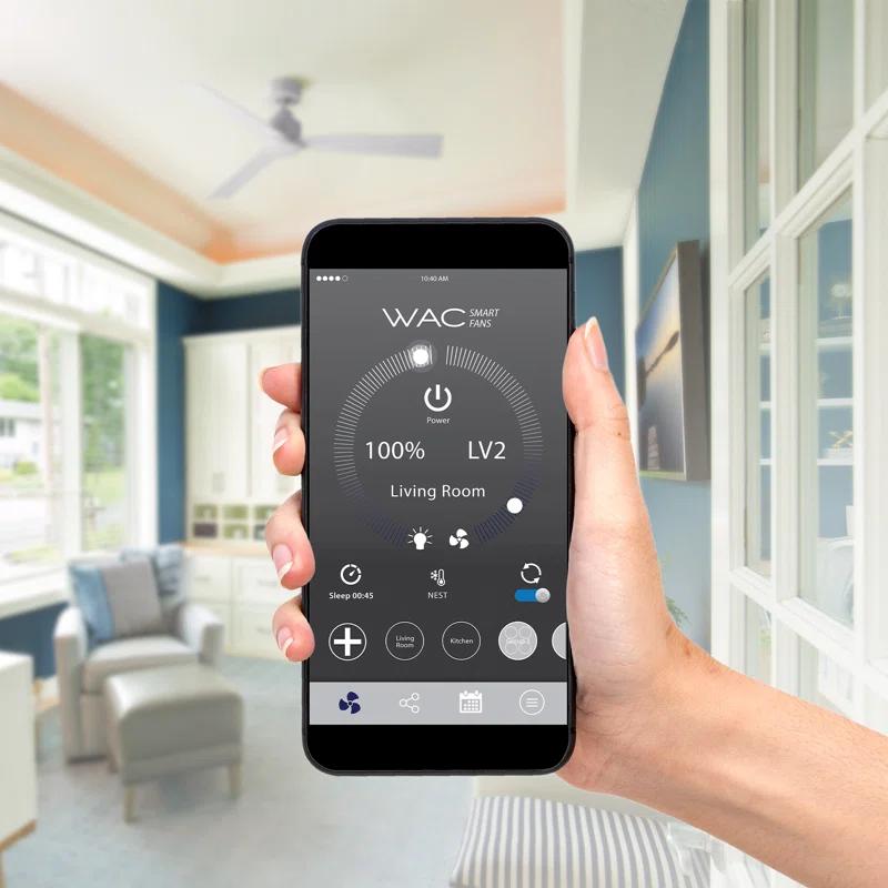 54" Mod 3 - Blade Outdoor/Indoor Smart Ceiling Fan with Remote Control and Dimmable LED Light Kit Included, Works With Google Assistant, Amazon Alexa, iOS And Android APP